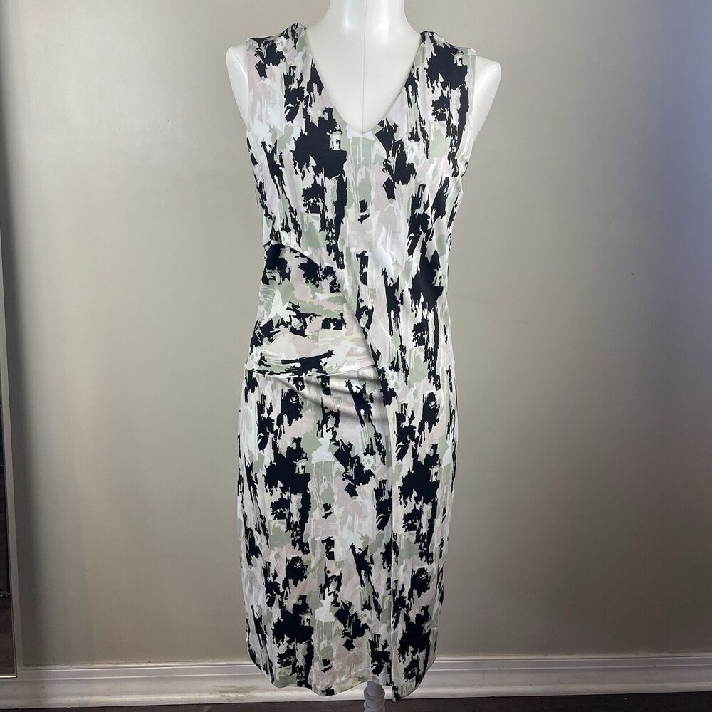 Hugo Boss Abstract Asymmetric Endrisa Faux  Wrap Dress Size S